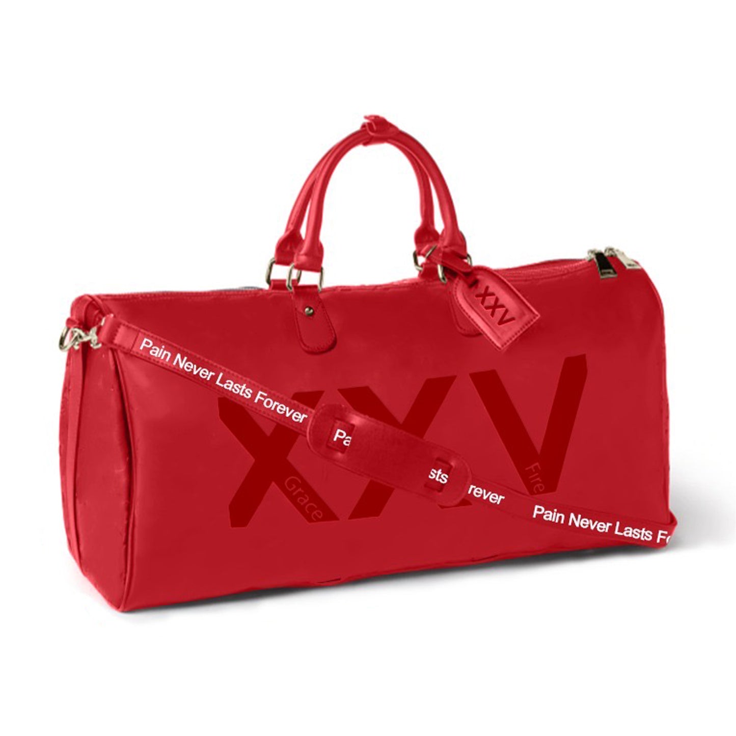 RED "NO BAGGAGE" CARRY-ON